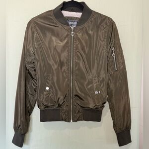 Urban look Olive Green Bomber Jacket, size:Small